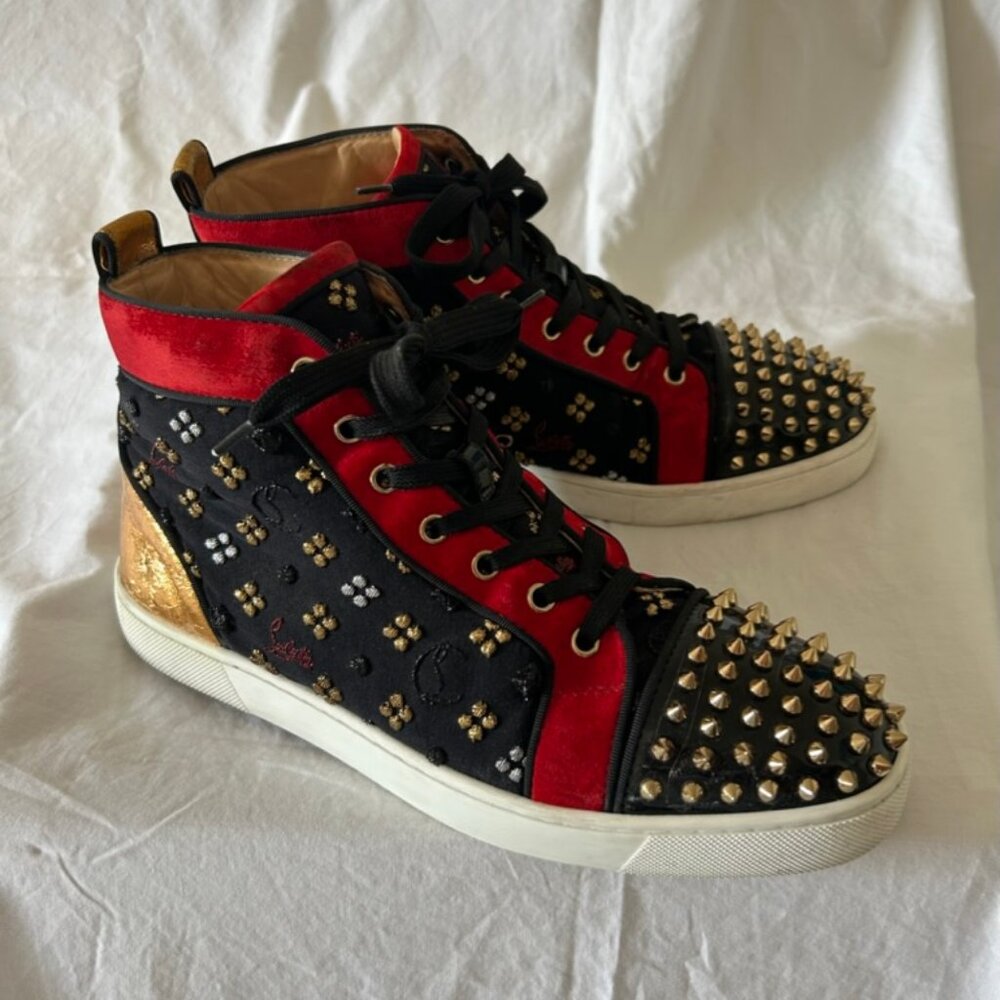 Authentic Louis Vitton High Top Sneakers Siz 7 By Christian Loubouti